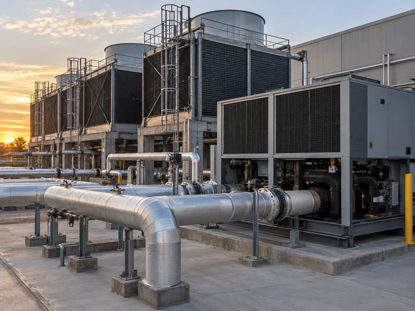Representative image showing cooling towers and chillers