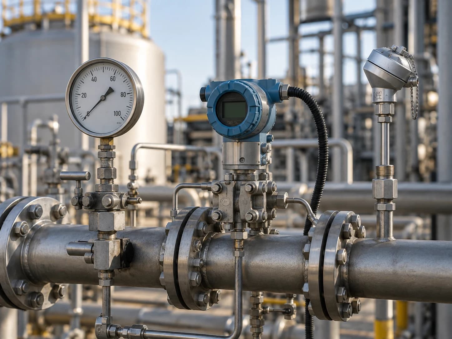 Representative image showing flow, pressure, and temperature instruments
